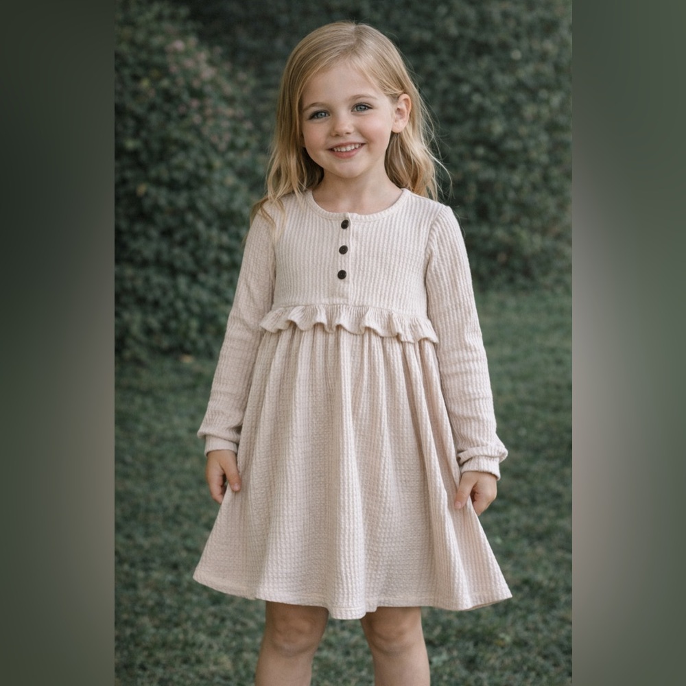 Blush Ruffled Kids Dress